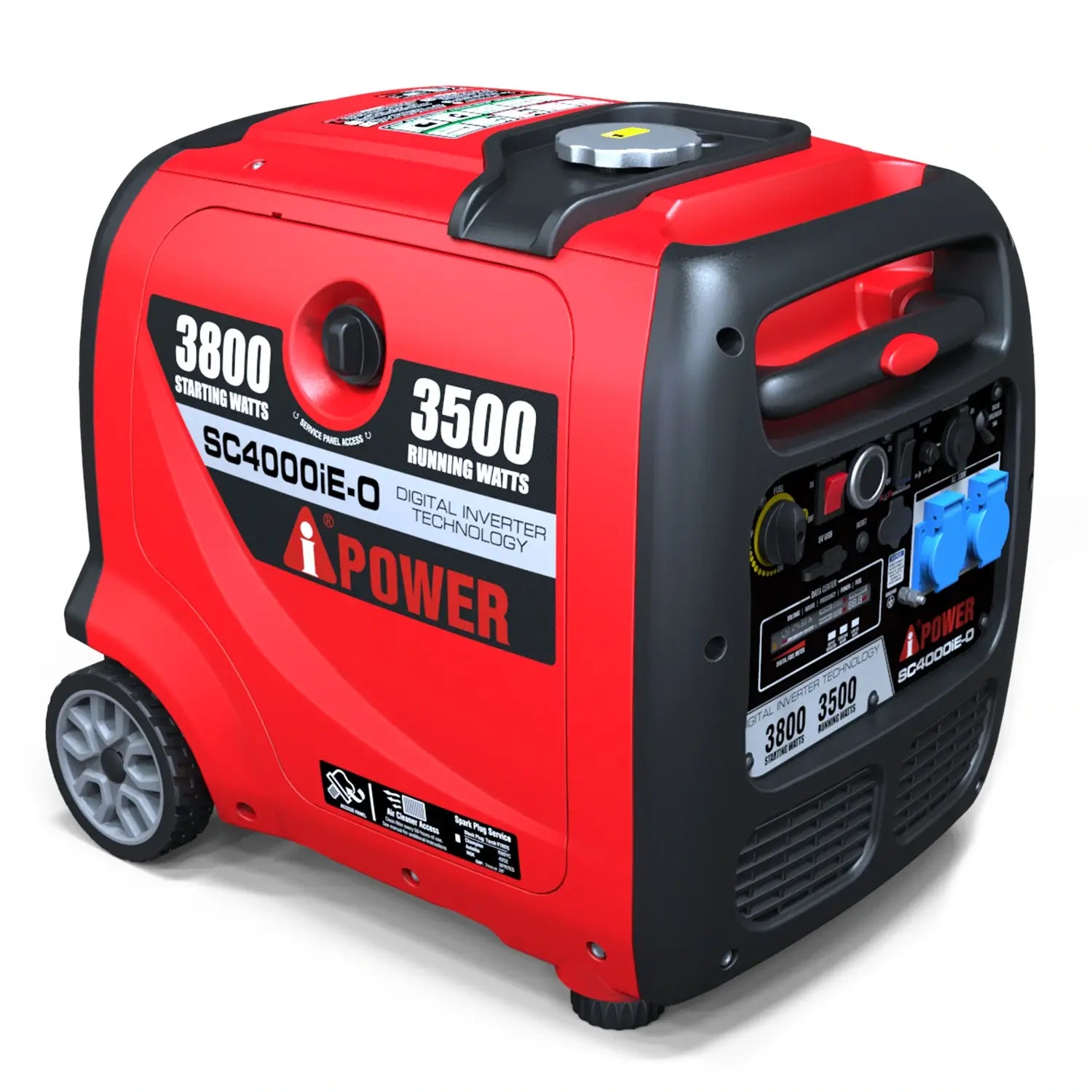 A-iPower Inverter Generator - 3800 Watt Portable Telescoping Handle Super Quiet Gasoline Powered