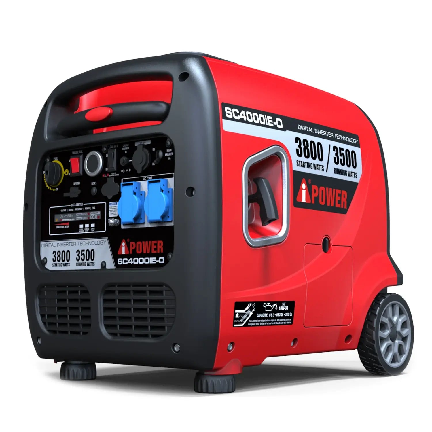 A-iPower Inverter Generator - 3800 Watt Portable Telescoping Handle Super Quiet Gasoline Powered