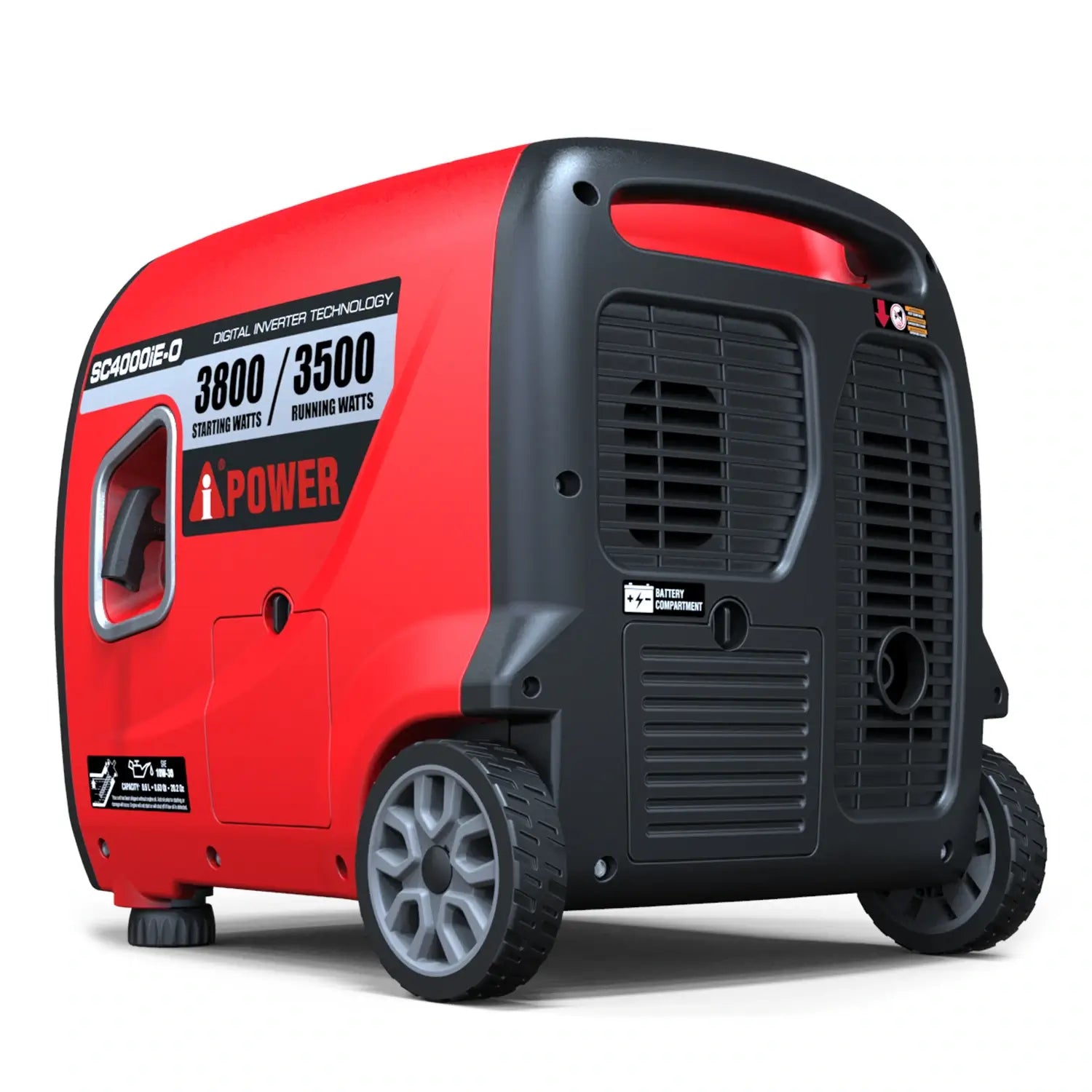 A-iPower Inverter Generator - 3800 Watt Portable Telescoping Handle Super Quiet Gasoline Powered