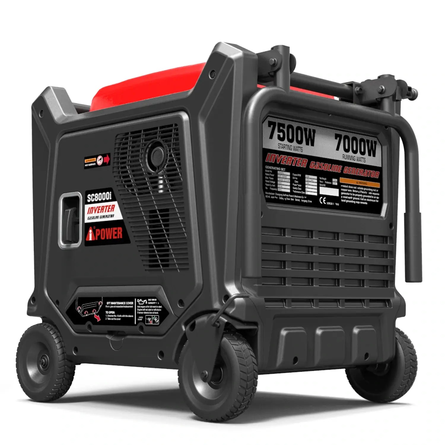 A-iPower Inverter Generator - 7500 Watt Portable Handle Super Quiet Gasoline Powered