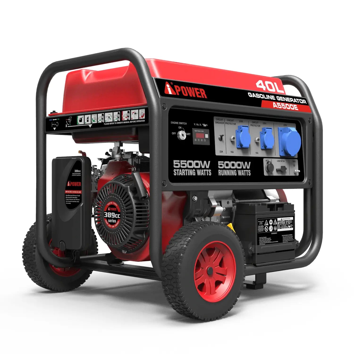 A-iPower Portable Generator - 5000 Watt Handle Gasoline Powered