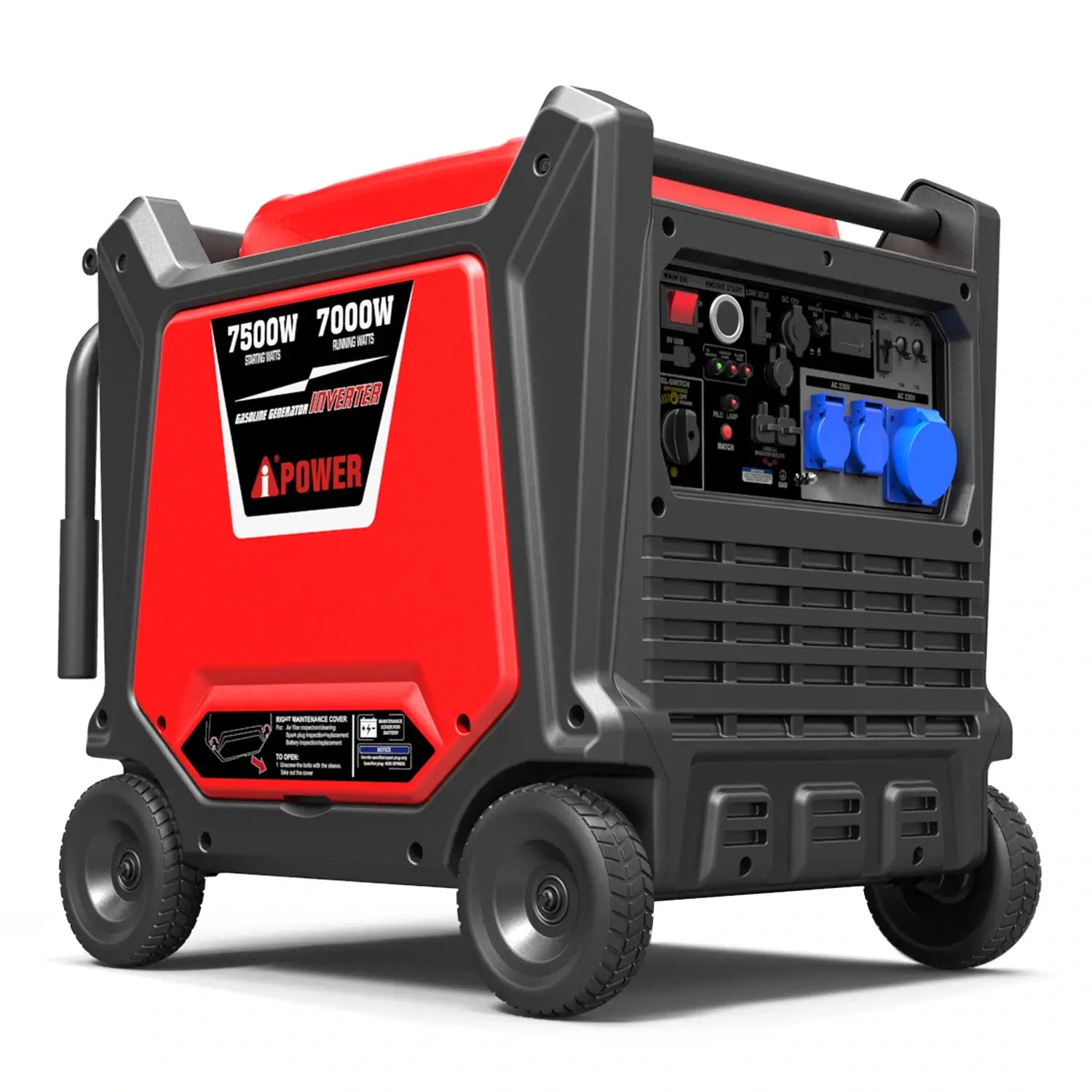 A-iPower Inverter Generator - 7500 Watt Portable Handle Super Quiet Gasoline Powered