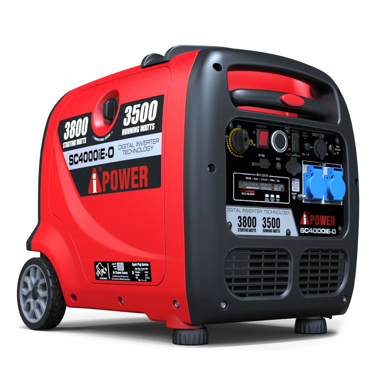 A-iPower Inverter Generator - 3800 Watt Portable Telescoping Handle Super Quiet Gasoline Powered