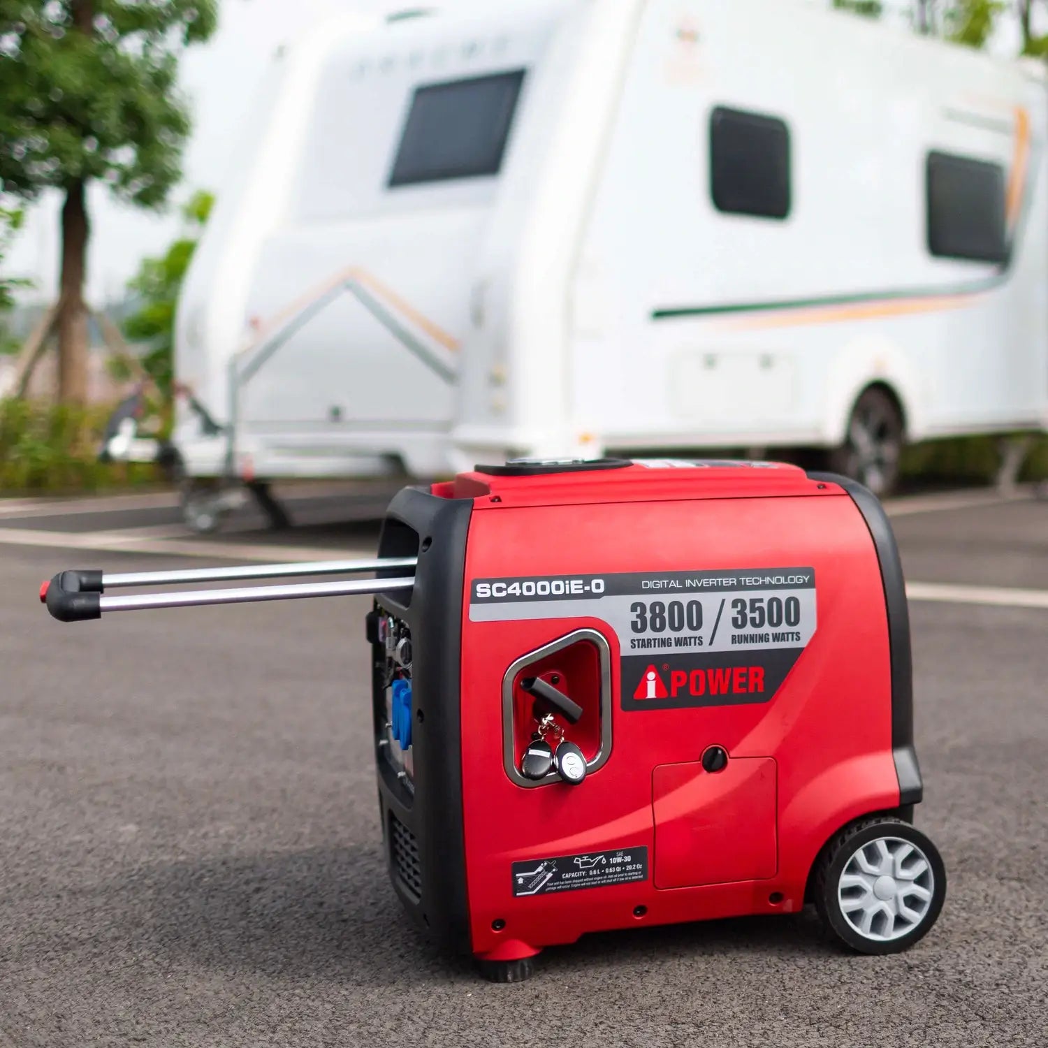 A-iPower Inverter Generator - 3800 Watt Portable Telescoping Handle Super Quiet Gasoline Powered