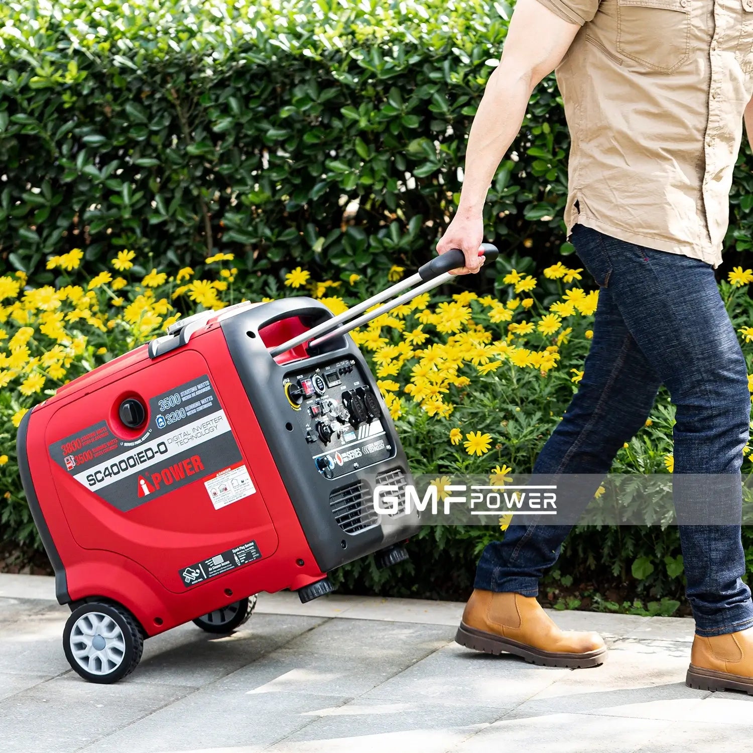 A-iPower Dual Fuel Petrol / LPG Inverter Generator - 3800 Watt Portable Super Quiet Gas Powered