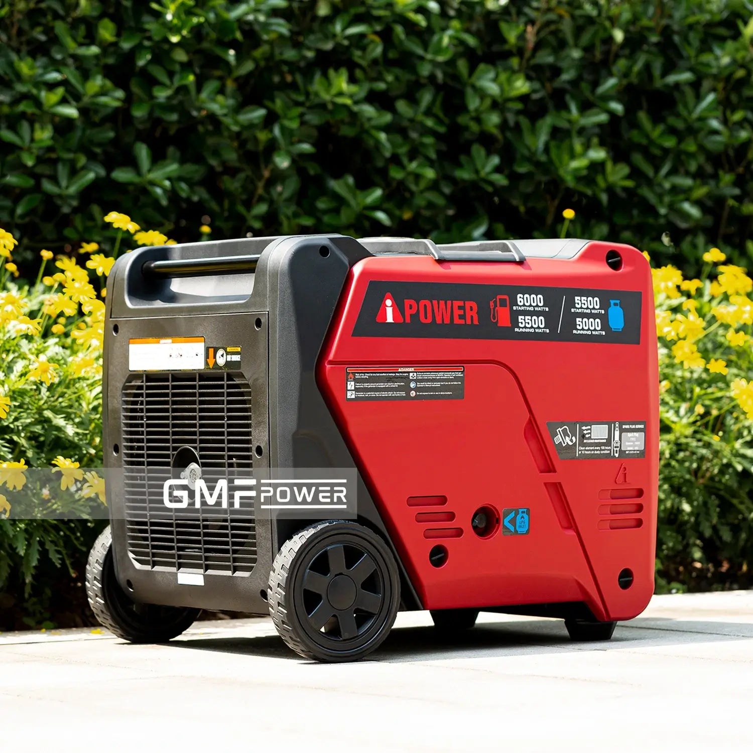 A-iPower Dual Fuel Petrol / LPG Inverter Generator - 6000 Watt Portable Super Quiet Gas Powered