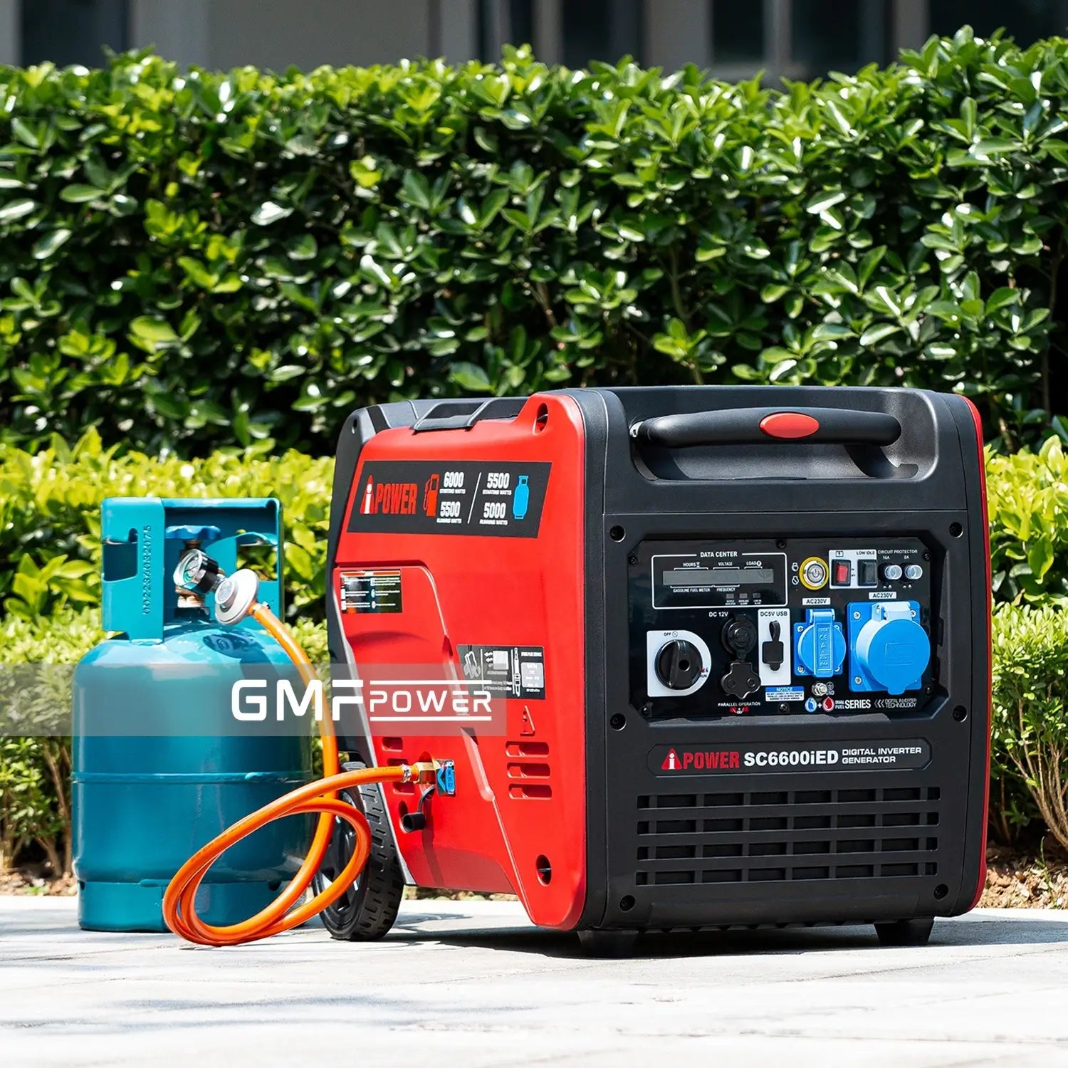 A-iPower Dual Fuel Petrol / LPG Inverter Generator - 6000 Watt Portable Super Quiet Gas Powered