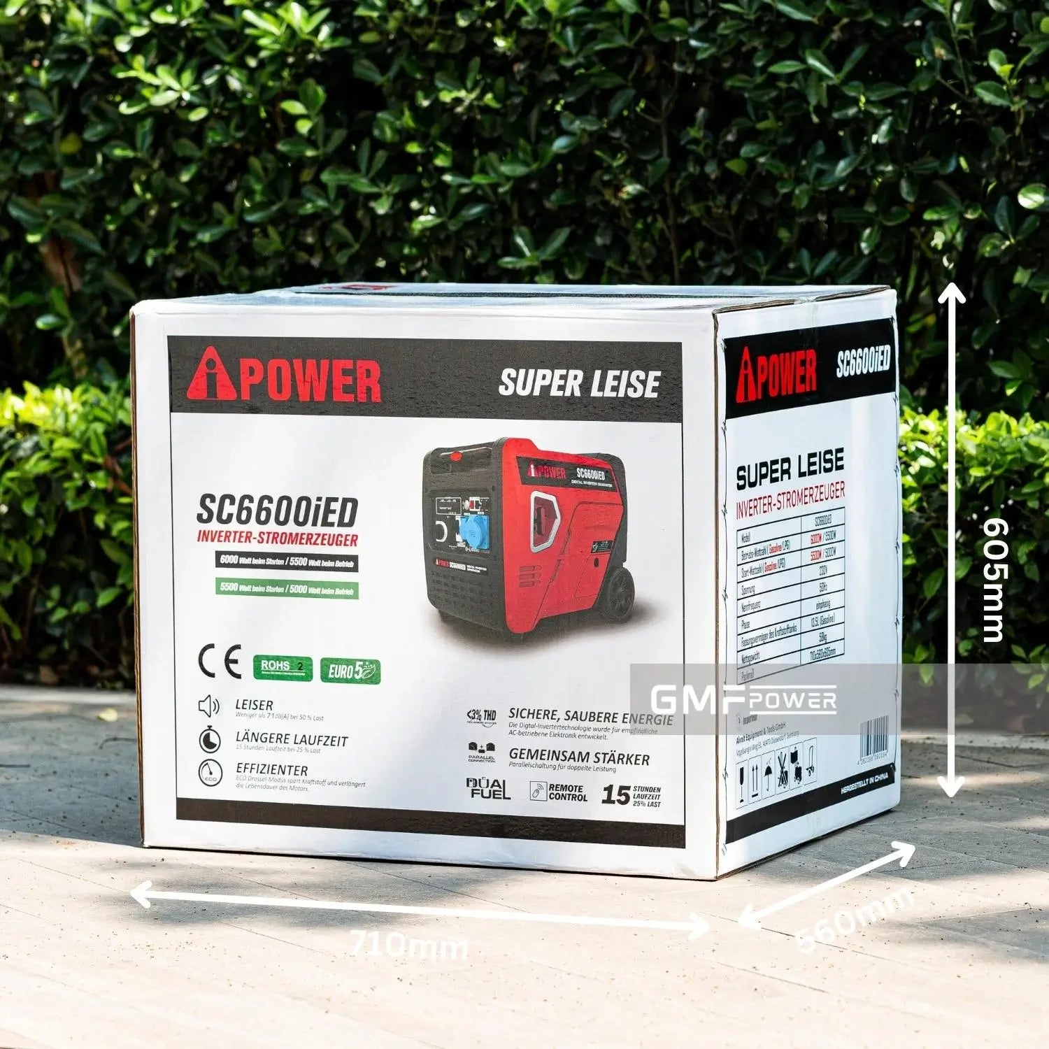 A-iPower Dual Fuel Petrol / LPG Inverter Generator - 6000 Watt Portable Super Quiet Gas Powered