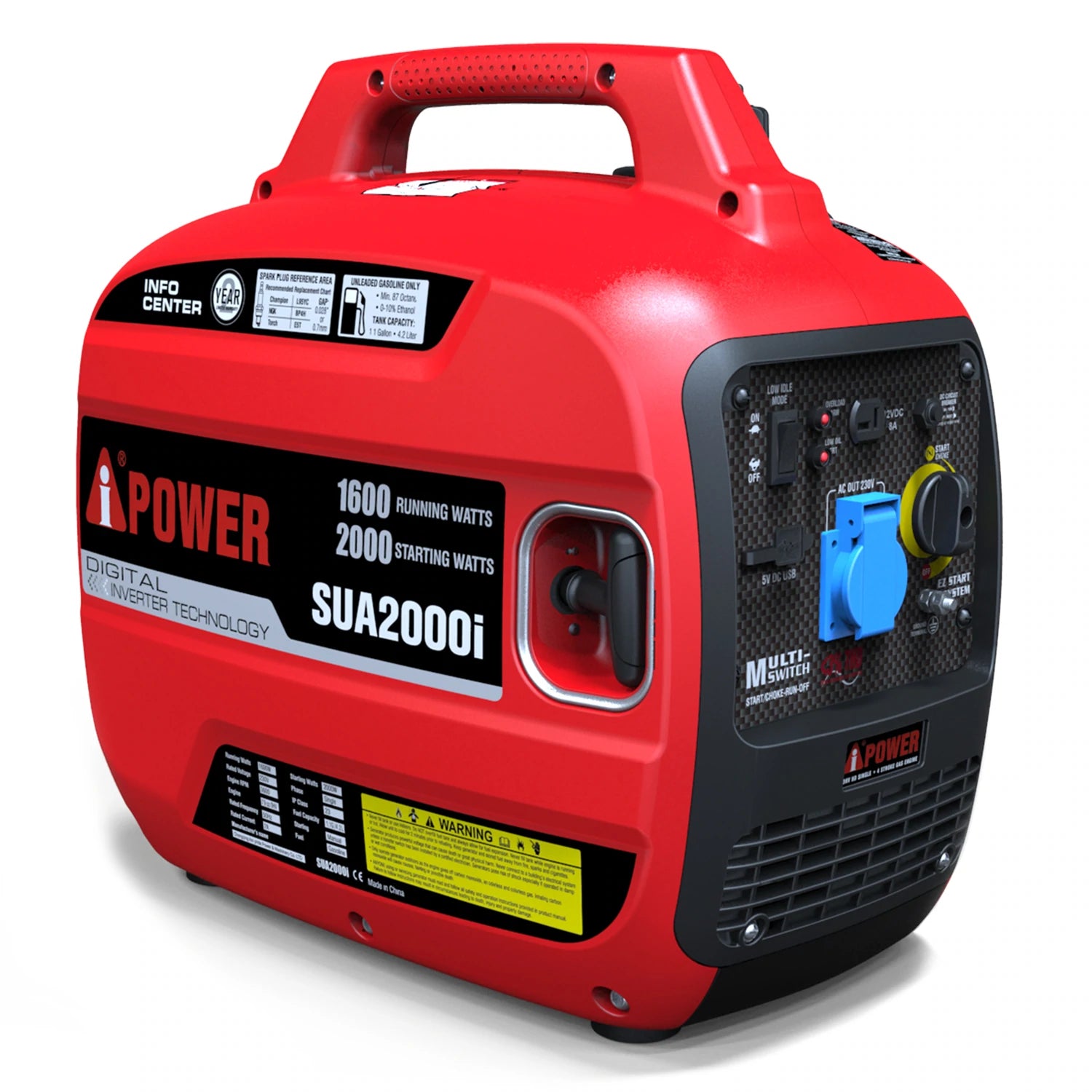 A-iPower Inverter Generator - 2000 Watt Portable Super Quiet Gasoline Powered