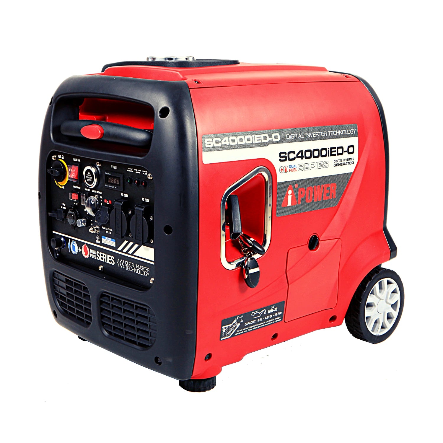 A-iPower Dual Fuel Petrol / LPG Inverter Generator - 3800 Watt Portable Super Quiet Gas Powered