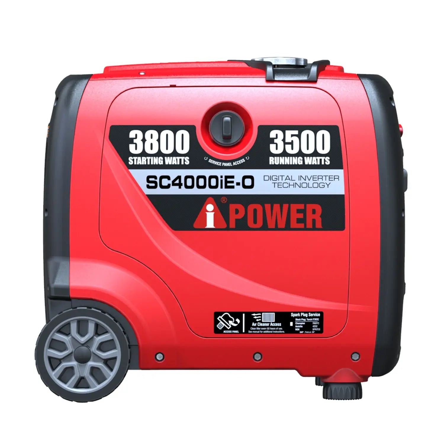 A-iPower Inverter Generator - 3800 Watt Portable Telescoping Handle Super Quiet Gasoline Powered