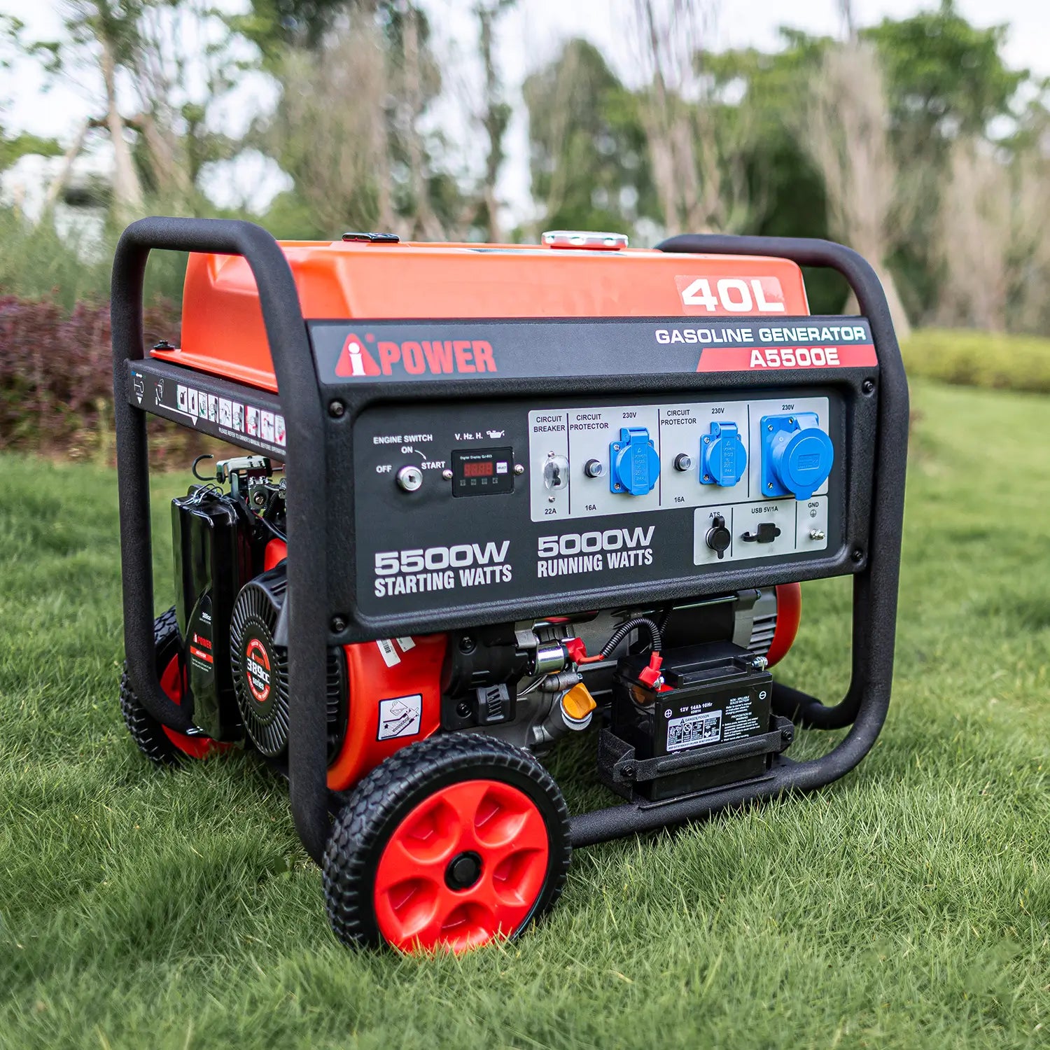 A-iPower Portable Generator - 5000 Watt Handle Gasoline Powered